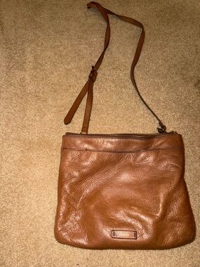 Fossil Warm Brown Leather Crossbody Bag